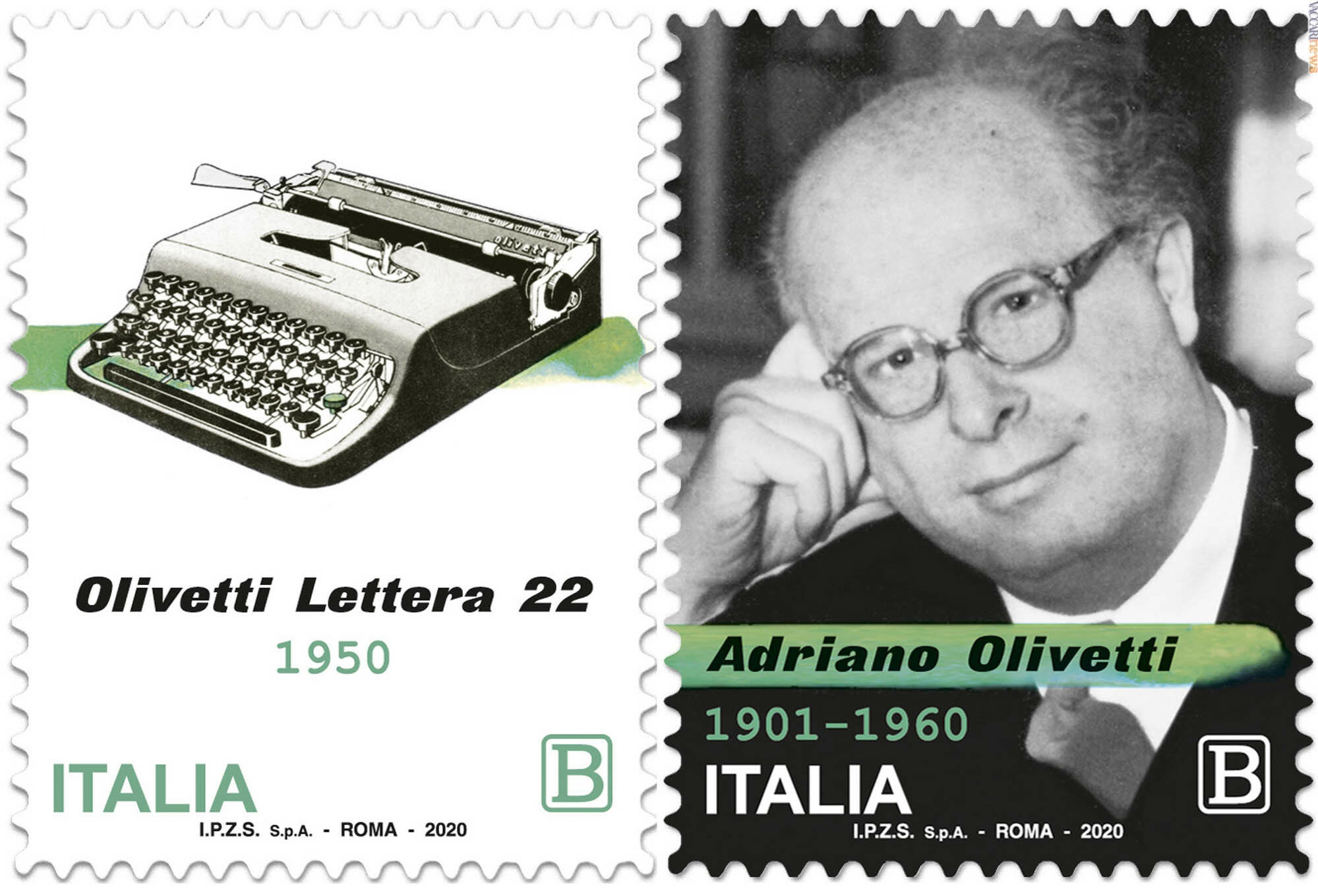 francobollo Adriano Olivetti Lettera 22